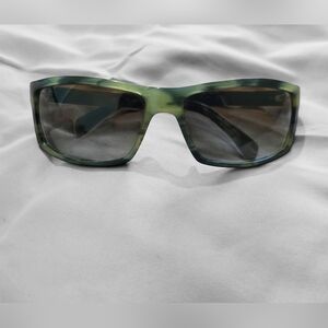 Vtg 90's Calvin Klein Collection Unisex 7706 Olive Horn Sunglasses 💚🌴